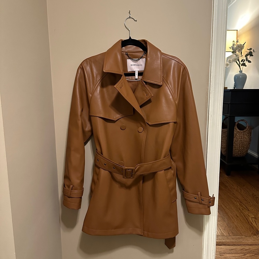 Brown Leather Women's Coat